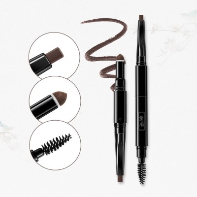 Wholesale 3 IN 1 Permanent Waterproof Brown Eye Brow Palette Slim EyeBrow Pencil With Brush